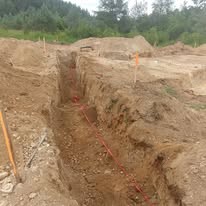 Culvert installation excavation in Grey County Ontario