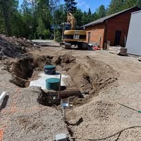 Septic tank installation excavation in Grey County Ontario